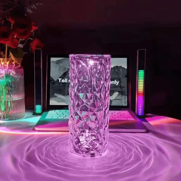 Luminária Crystal de Safira com Touch Várias Cores (USB) + Frete Grátis